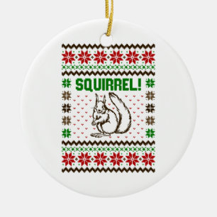Squirrel Attacks The Griswold Family Ugly Sweater  Ceramic Ornament