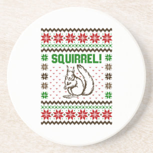 Squirrel Attacks The Griswold Family Ugly Sweater Coaster