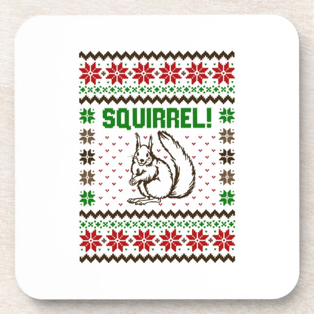 Squirrel Attacks The Griswold Family Ugly Sweater  Coaster (Front)