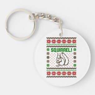 Squirrel Attacks The Griswold Family Ugly Sweater Key Ring