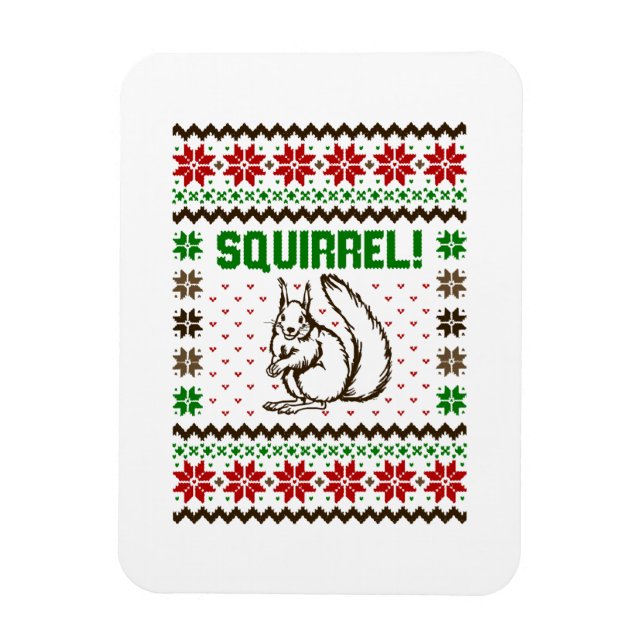Squirrel Attacks The Griswold Family Ugly Sweater  Magnet (Vertical)
