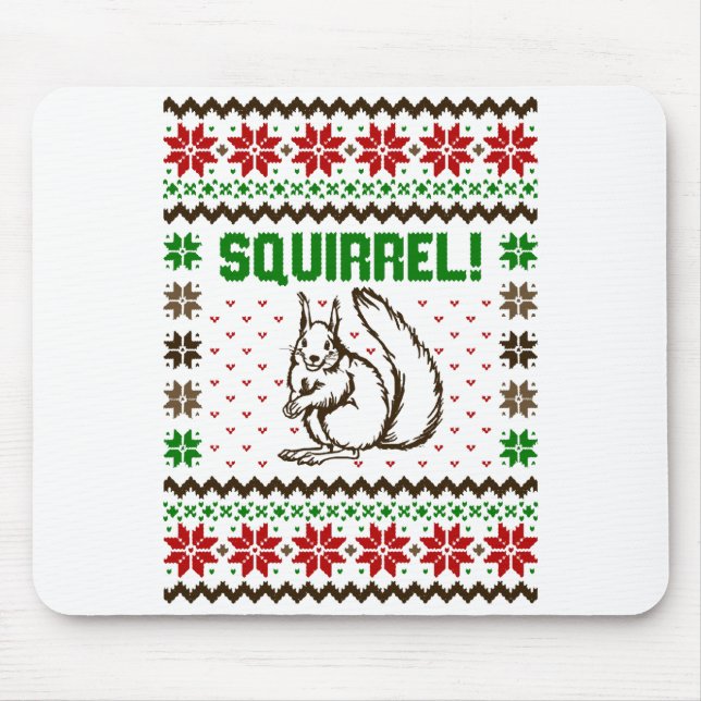 Squirrel Attacks The Griswold Family Ugly Sweater  Mouse Pad (Front)