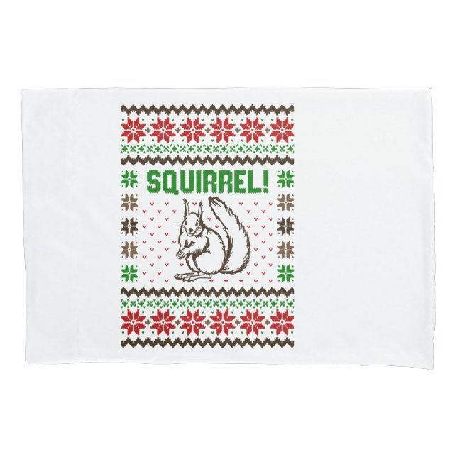 Squirrel Attacks The Griswold Family Ugly Sweater  Pillowcase (Front)