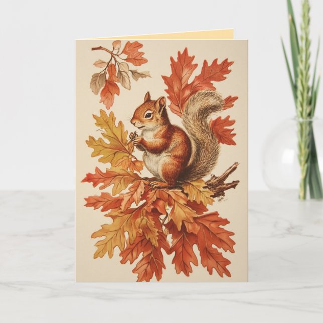 Squirrel Autumn Greeting Card (Front)
