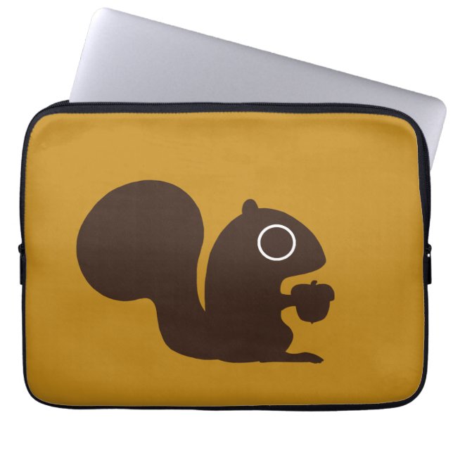 Squirrel - Background Colour is Customisable Laptop Sleeve (Front)