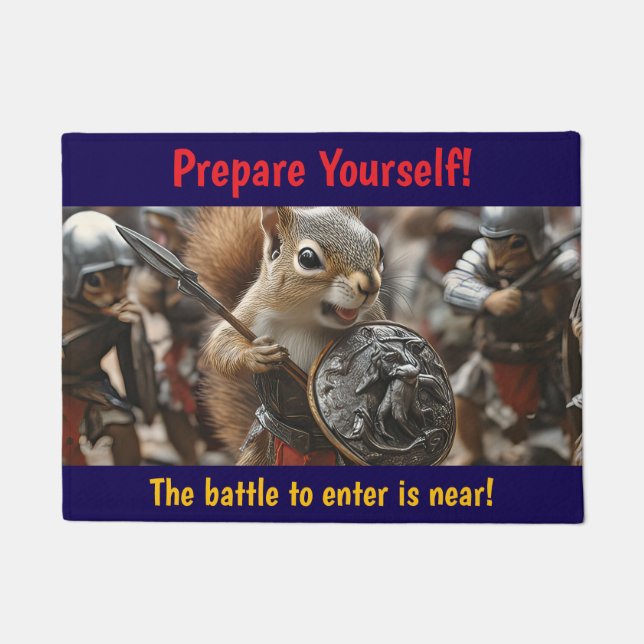 Squirrel Battle Doormat (Front)