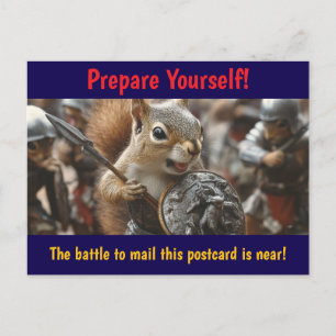 Squirrel Battle Postcard