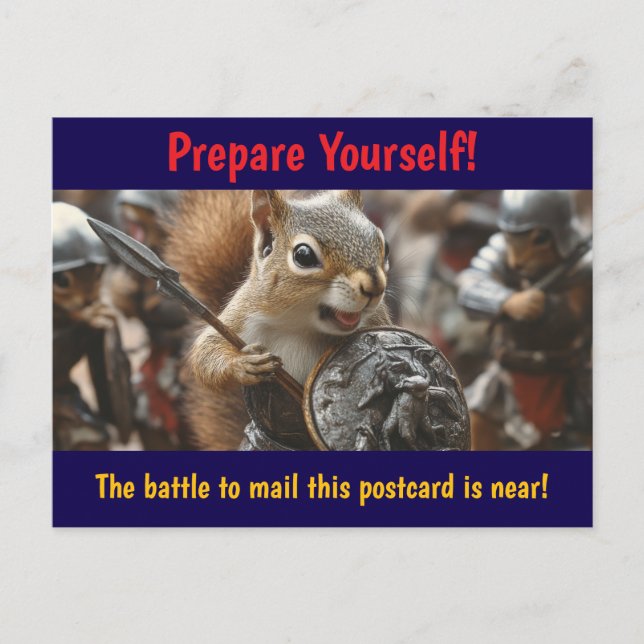 Squirrel Battle Postcard (Front)
