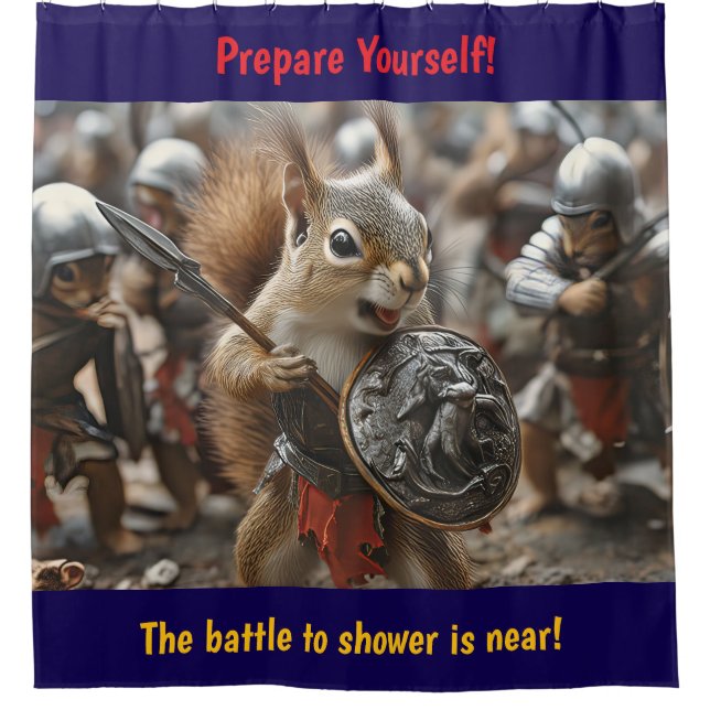 Squirrel Battle Shower Curtain (Front)