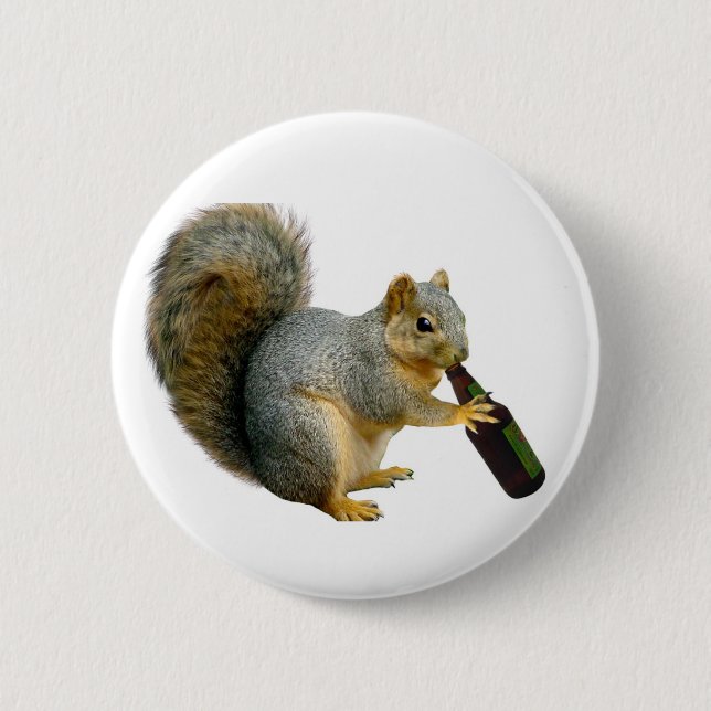 Squirrel Beer 6 Cm Round Badge (Front)