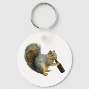 Squirrel Beer Key Ring
