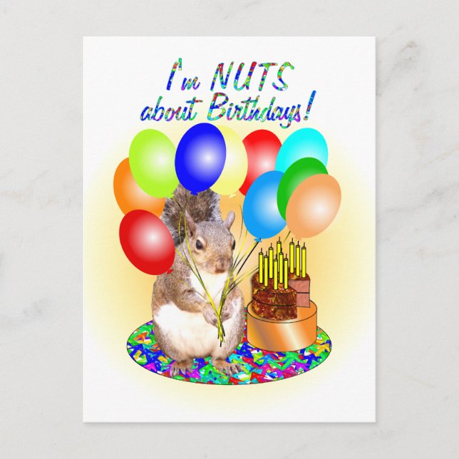 Squirrel Birthday Postcard (Front)