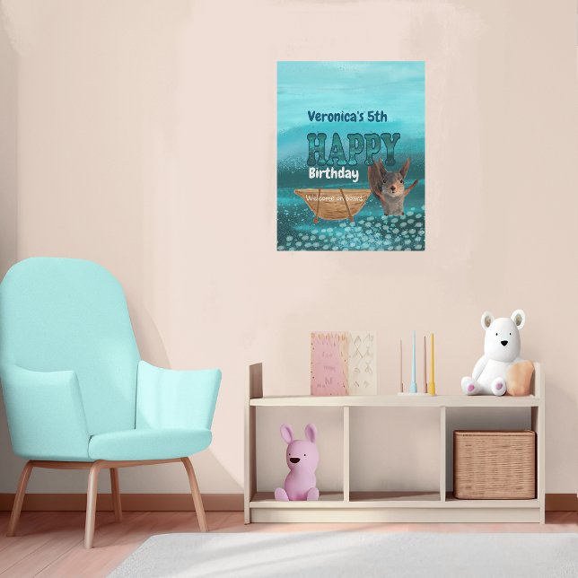 Squirrel Birthday Welcome Sign (Squirrel Birthday Welcome Sign)