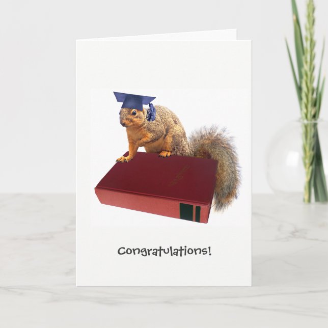 Squirrel Book Congratulations Card (Front)