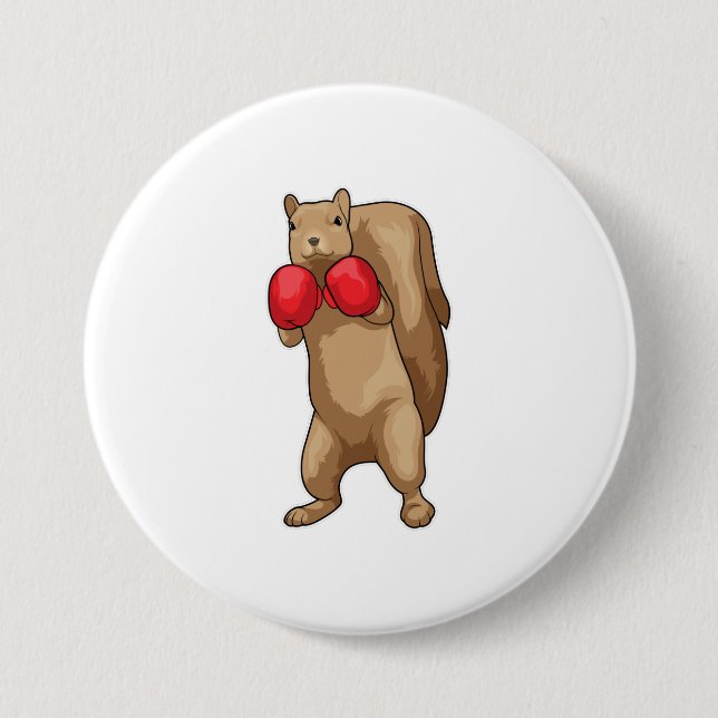 Squirrel Boxer Boxing gloves 7.5 Cm Round Badge (Front)