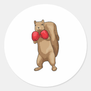 Squirrel Boxer Boxing gloves Classic Round Sticker