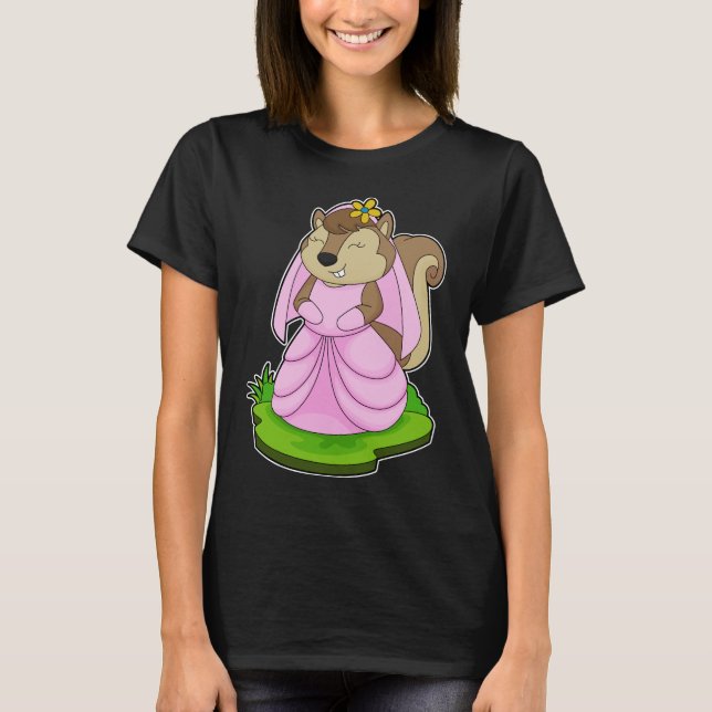 Squirrel Bride Flower Wedding T-Shirt (Front)