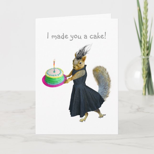 Squirrel Cake Mother's Day Card (Front)