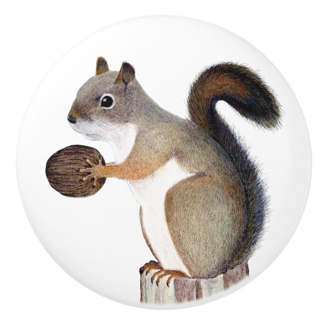 Squirrel Ceramic Knob (Front)