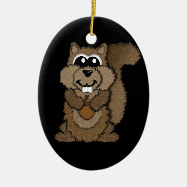 Squirrel Ceramic Tree Decoration (Front)