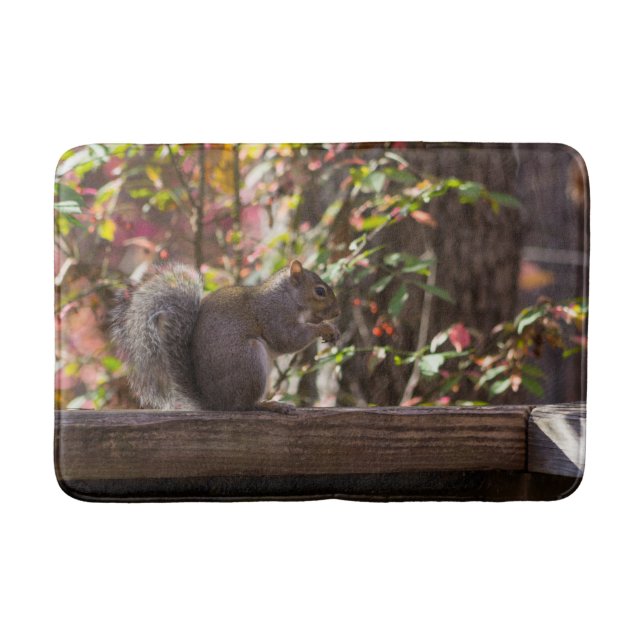 Squirrel Chow Time Bath Mat (Front)