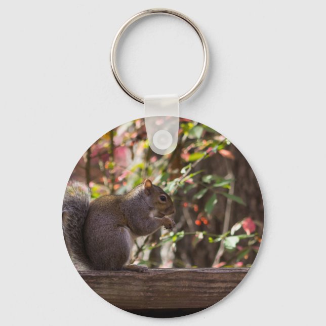 Squirrel Chow Time Key Ring (Front)