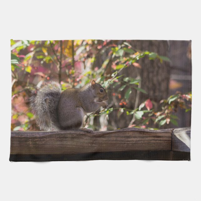Squirrel Chow Time Tea Towel (Horizontal)