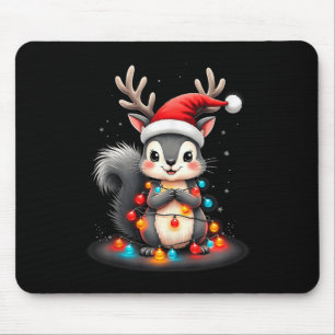 Squirrel Christmas 2024 With Lights & Holiday Mouse Pad