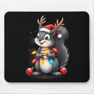 Squirrel Christmas 2024 With Lights & Holiday Mouse Pad