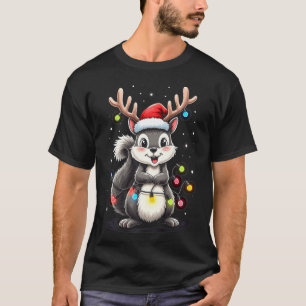 Squirrel Christmas 2024 With Lights & Holiday T-Shirt