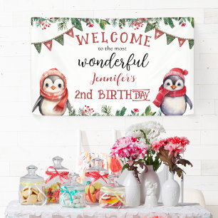 Squirrel Christmas 2nd Birthday Winter Onederland  Banner