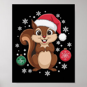 Squirrel Christmas Christmas Xmas Pyjamas Poster