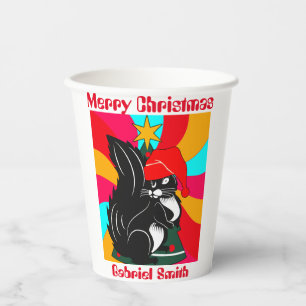 squirrel christmas gifts, personalized name  paper cups
