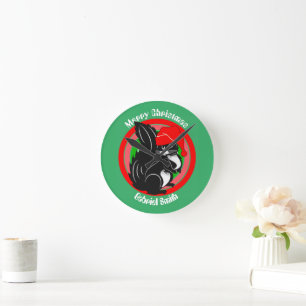 squirrel christmas gifts, personalized name round clock