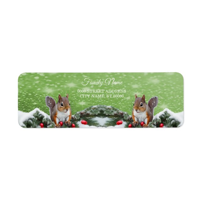 Squirrel Christmas Holidays Return Address Return Address Label (Front)