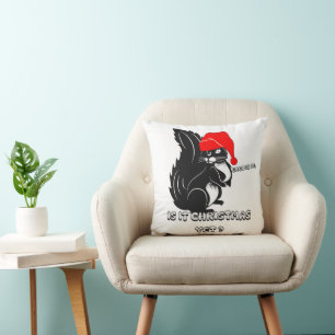 squirrel christmas, is it christmas yet? cushion