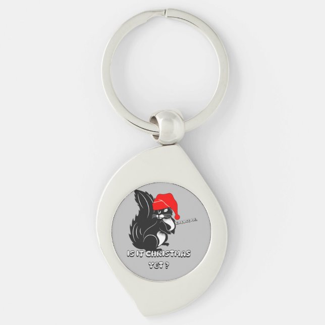 squirrel christmas, is it christmas yet?  key ring (Front)