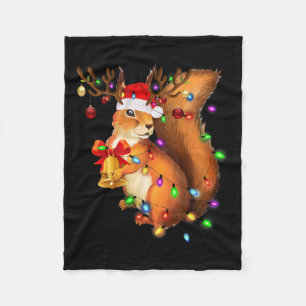 Squirrel Christmas Light Family Matching Pajama Xm Fleece Blanket