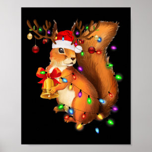 Squirrel Christmas Light Family Matching Sweater P Poster