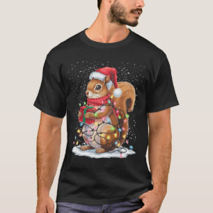 Squirrel Christmas Lights Decor Funny Squirrel Xma T-Shirt