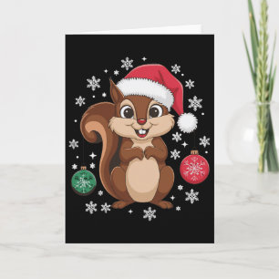 Squirrel Christmas Merry Christmas Festive Xmas Ho Card