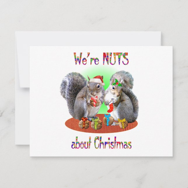 Squirrel Christmas Nuts Holiday Card (Front)
