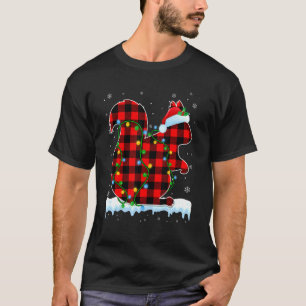 Squirrel  Christmas Santa Hat Cute Animals Xmas Li T-Shirt