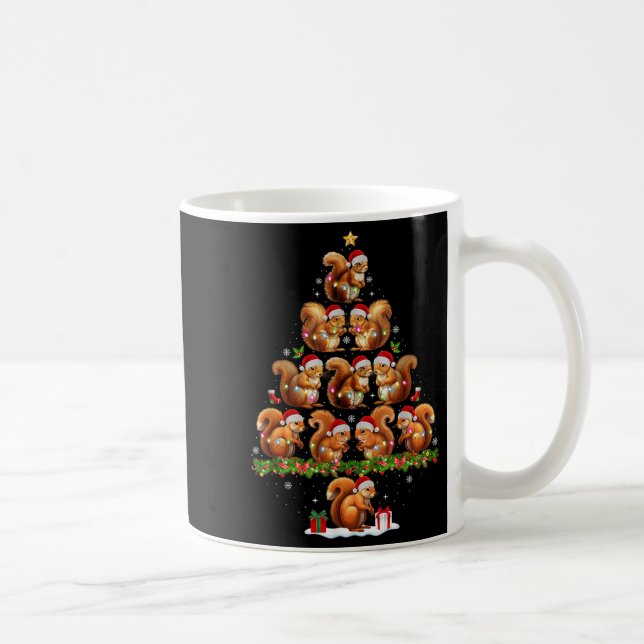 Squirrel Christmas Tree Lights Funny Xmas Family M Coffee Mug (Right)