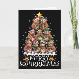 Squirrel Christmas Tree Lights Merry Squirrelmas S Card