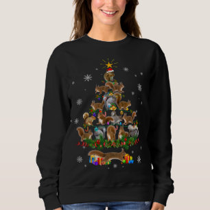 Squirrel Christmas Tree Lights Sweater Squirrel Ch
