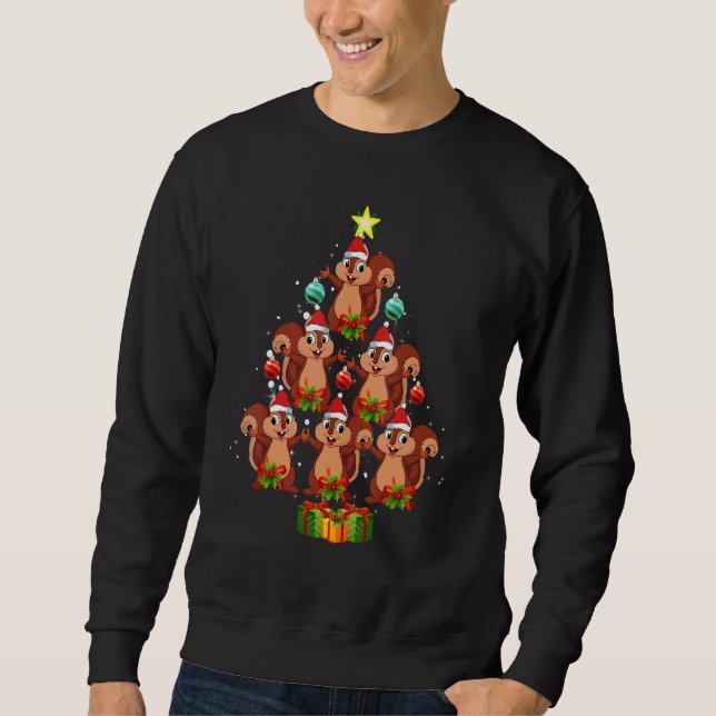 Squirrel Christmas Tree Ornaments Santa  Xmas Paja Sweatshirt (Front)