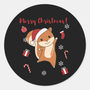Squirrel Christmas Winter Animals Classic Round Sticker