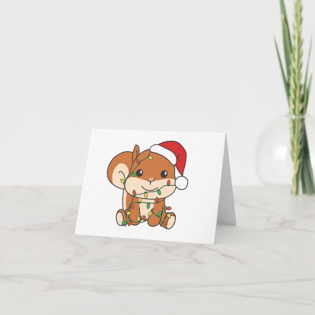 Squirrel Christmas Winter Animals Holiday Squirrel Card (Front)