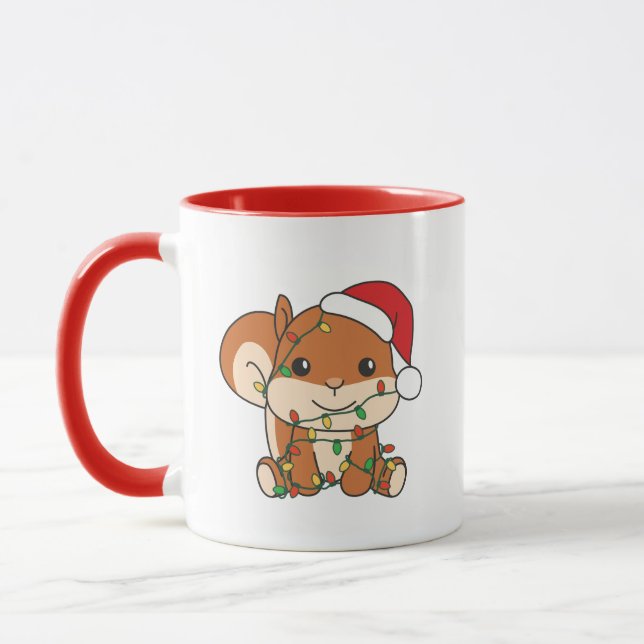 Squirrel Christmas Winter Animals Holiday Squirrel Mug (Left)